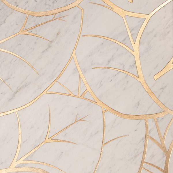 White Carrara Marble & Gold Leaf